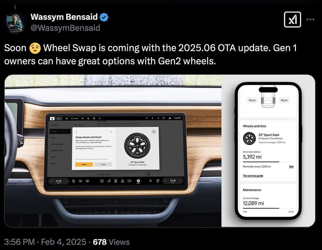 Wassym confirms that Wheel Swap is coming in 2025.06 OTA